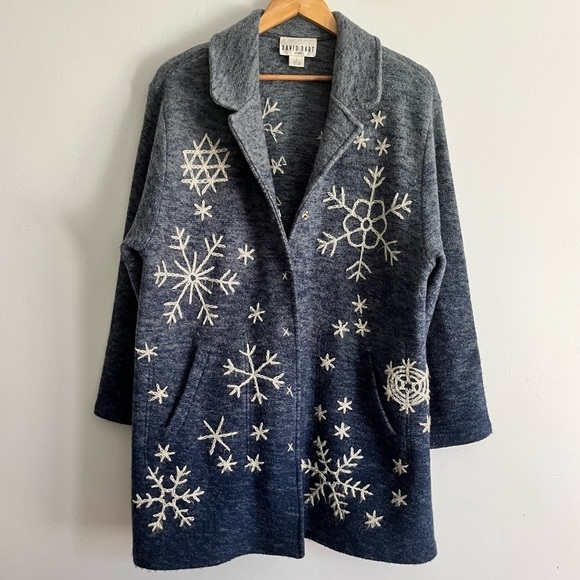 Snow Flakes 100% Wool Ombre Coat - Picture 1 of 8